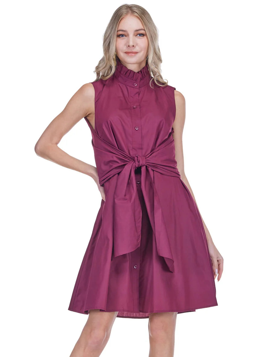 Maroon Back Wrap Dress