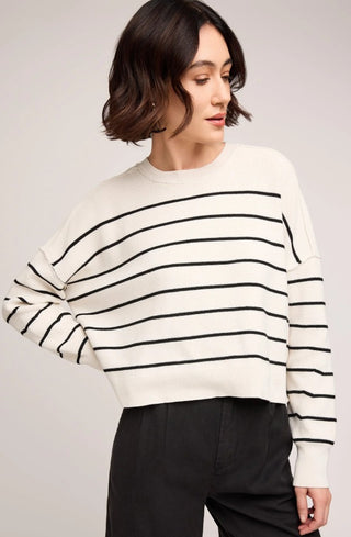 Echo Sweater- Black/White Stripe