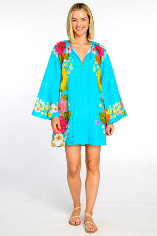 Chelsea Dress- Wildflower Aqua