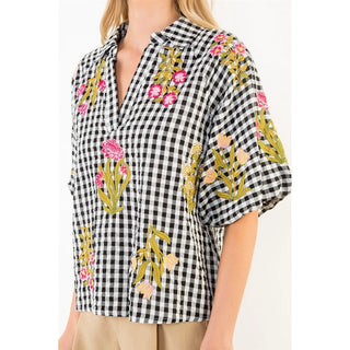 Gingham Moment Top