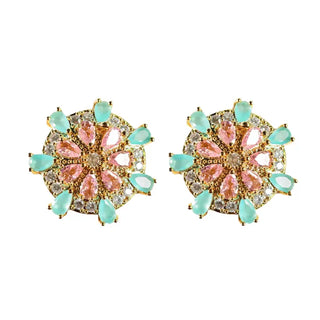 Pink/Turquoise Sand Dollar Earrings