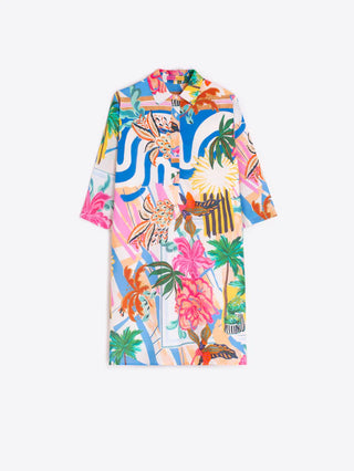 Palm Tree Short Shirtdress