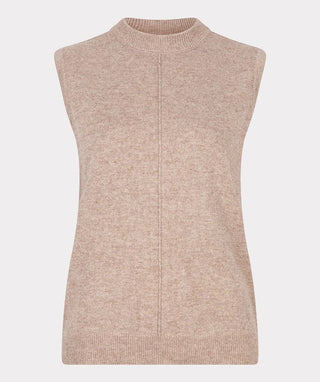 Taupe Sleeveless Sweater Top