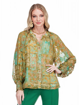 Olive Tapestry Blouse