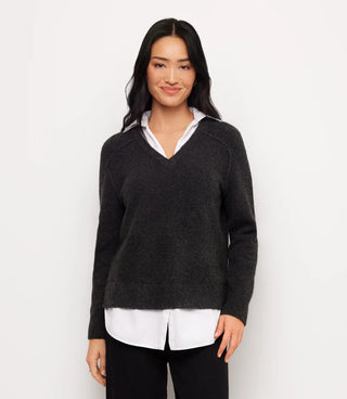 Layered Sweater- Charcoal