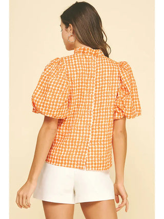 Orange Polka Dot Top