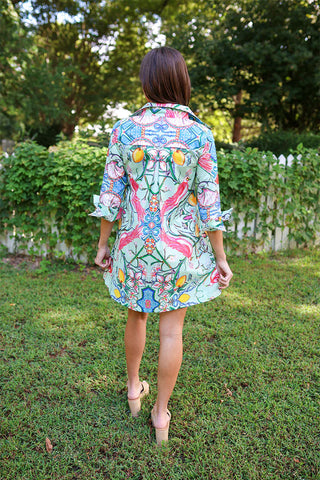 Mint Chinois Short Dress