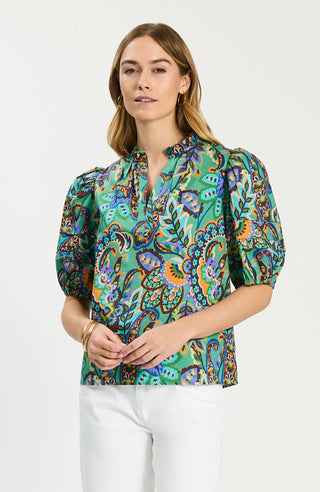 Jenna Cotton Top- Fiesta Paisley