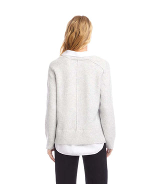 Layered Sweater- Light Heather Grey