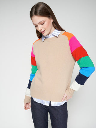 Rayas Striped Sleeve Sweater