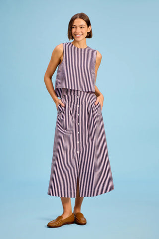 Crop Top- Lilac Pinstripe