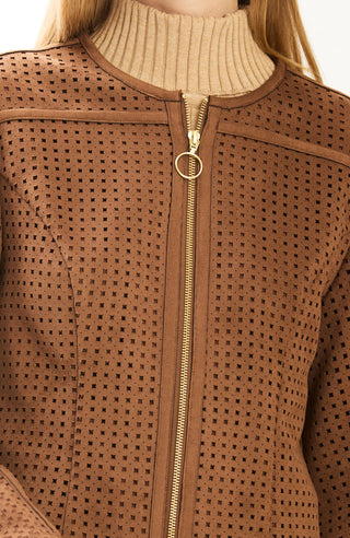 Piper Punched Jacket- Bison