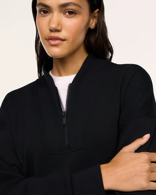Airessentials Shawl Collar Half Zip- Very Black