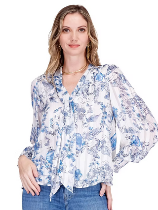 Tie Neck Buttons Blouse