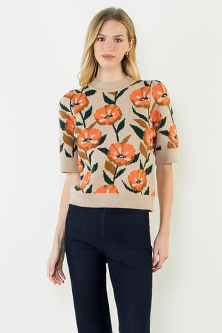 S/S Floral Sweater