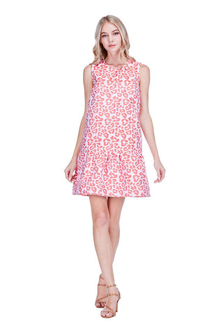 Red Leopard Flounce Dress