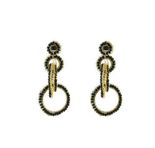 Grace Earrings- Black/Gold