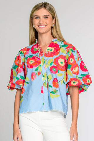 Edie Top- Poppy Patch