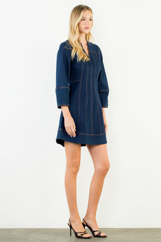 Denim VNeck Dress
