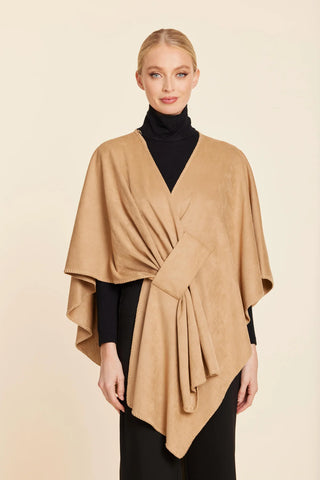 Faux Suede Wrap- Camel