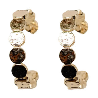 Hammered Gold Scalloped Hoops