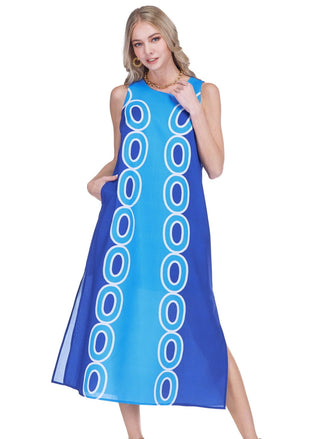 Navy Links Midi Dress