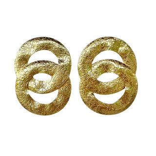 Double Link Gold Drop Earrings