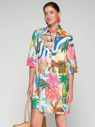 Palm Tree Short Shirtdress