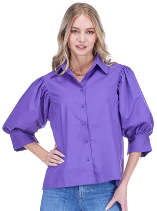 Purple Puff Sleeve Top