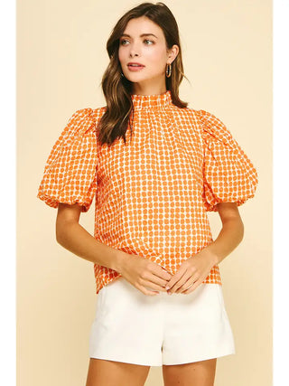 Orange Polka Dot Top