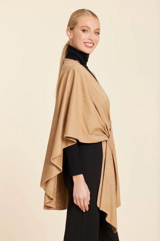 Faux Suede Wrap- Camel