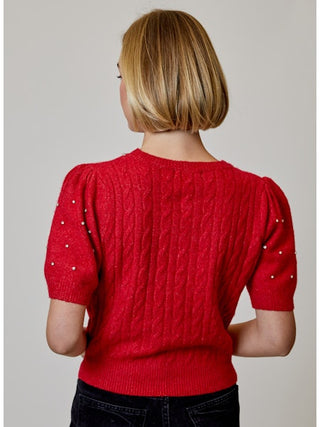 Rhinestone Sleeve Sweater