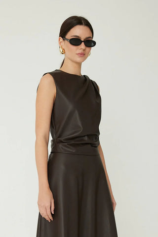 Mina Leather Top