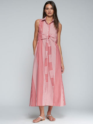 Red Striped Shirtdress
