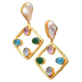 Blair Gemstone/ Pearl Earrings