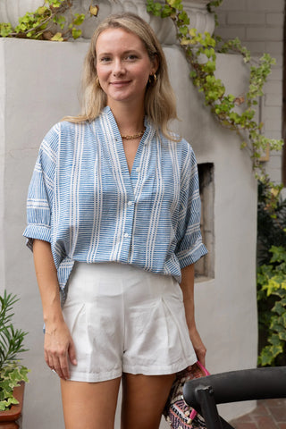 Poppy Blouse- Daphne Blue