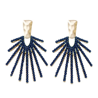 Navy Sunburst Earrings