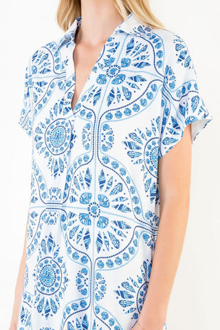 Santorini Tile Mini Dress