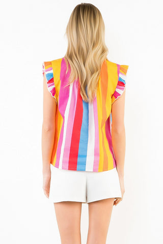 S/S Colorblocked Top- Multi