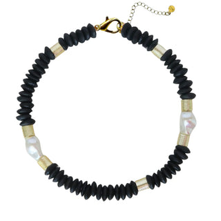 Capri Pearl Collar - Black