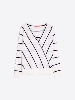 Striped Wrap Sweater
