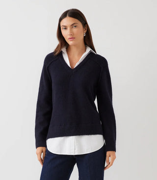 Layered Sweater- Navy