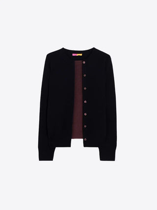 Twin Set Cardigan- Black/Brown