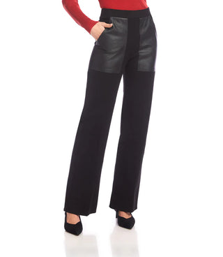 Contrast Pocket Wide Leg Pants