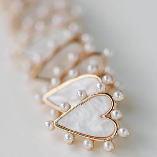 Pearl Studded Heart Earrings
