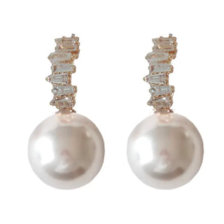 Crystal Pearl Drop Earrings