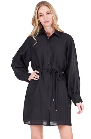 Black Long Sleeve Shirt Dress