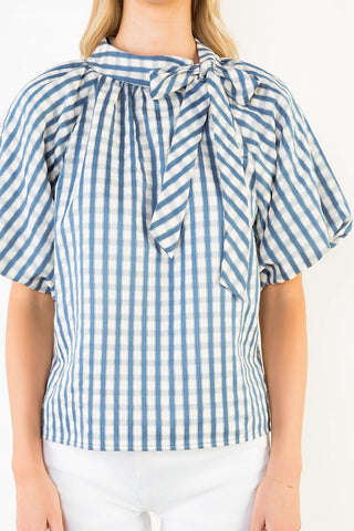 Bluebell Bow Gingham Top