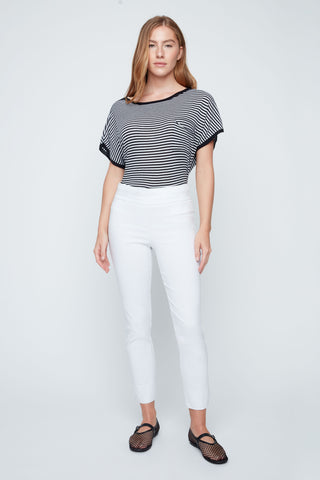 Pull On Ankle Pant- White