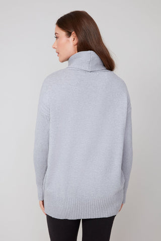 Front Pocket Knit Sweater - Heather